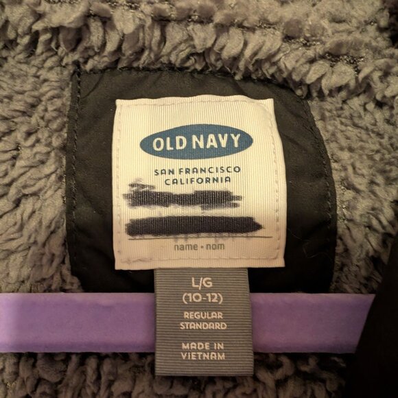 Old Navy Boys Winter Coat, Black, Size L 10-12, Parka EUC - Picture 2 of 9